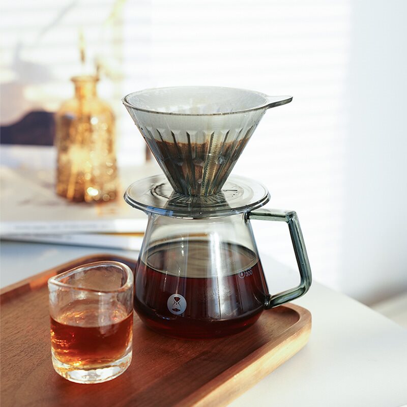 Pour Over Coffee Dripper Coffee Pot Set 600ml Coffee Server Coffee Maker  Brewing Cup V02 Glass